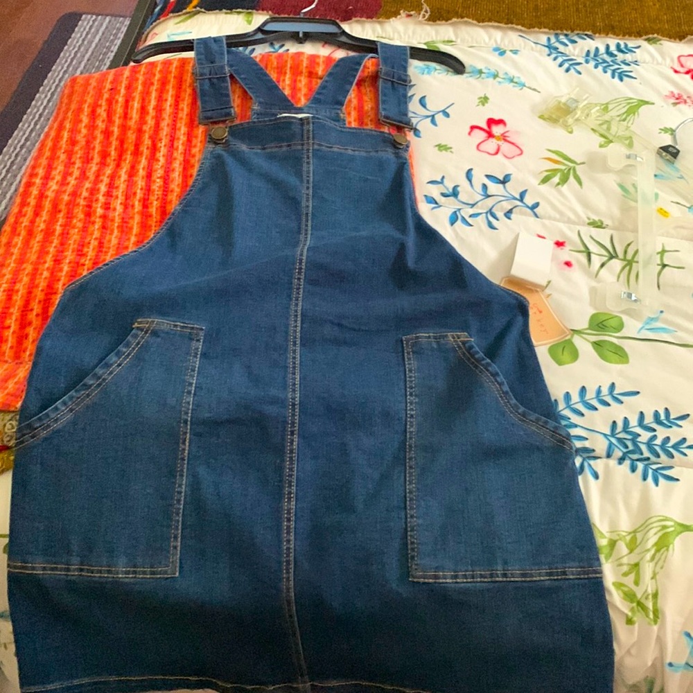 Blue Jean overall skirt.